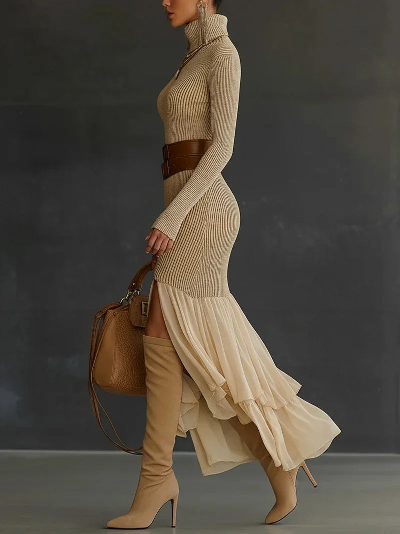 Lucienne Elegant Knit Midi Dress