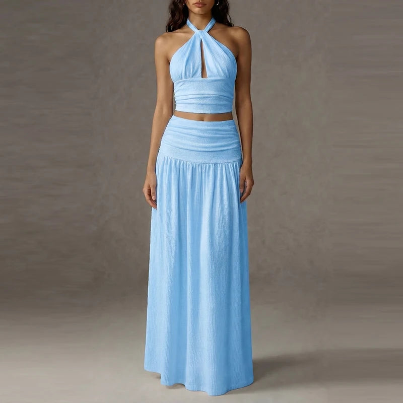 Amara Halter Neck Skirt Set