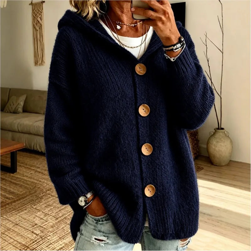 Willa Hooded Button Front Cardigan