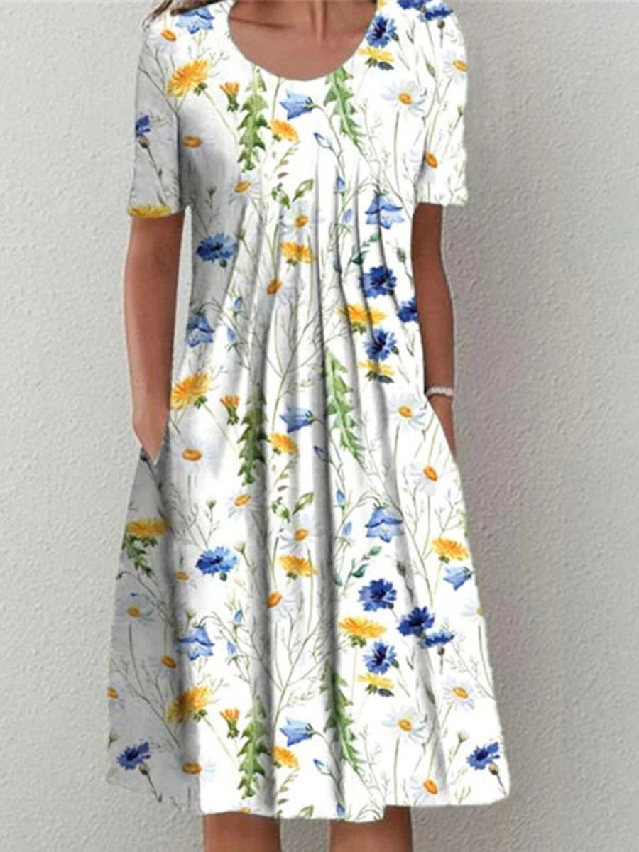 Felicity Floral Short Sleeve Midi Dress
