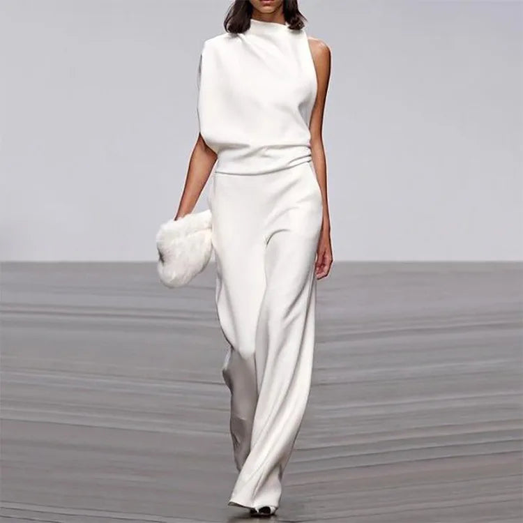 Valentina Draped One-Shoulder Jumpsuit