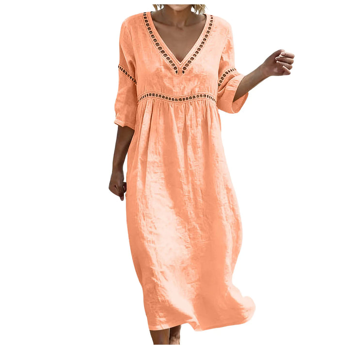 Avery Embellished V Neck Boho Maxi Dress