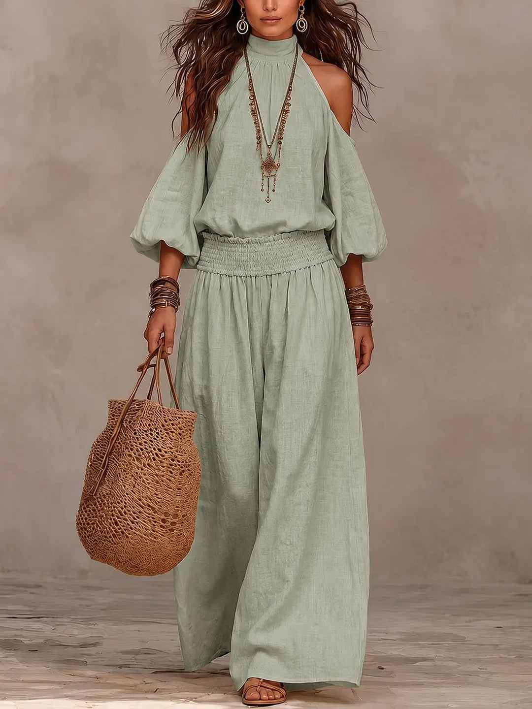 Camila Off Shoulder Pants Set