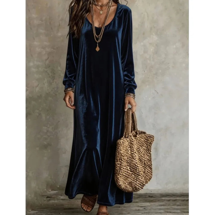 Selene Velvet Finish Maxi Dress