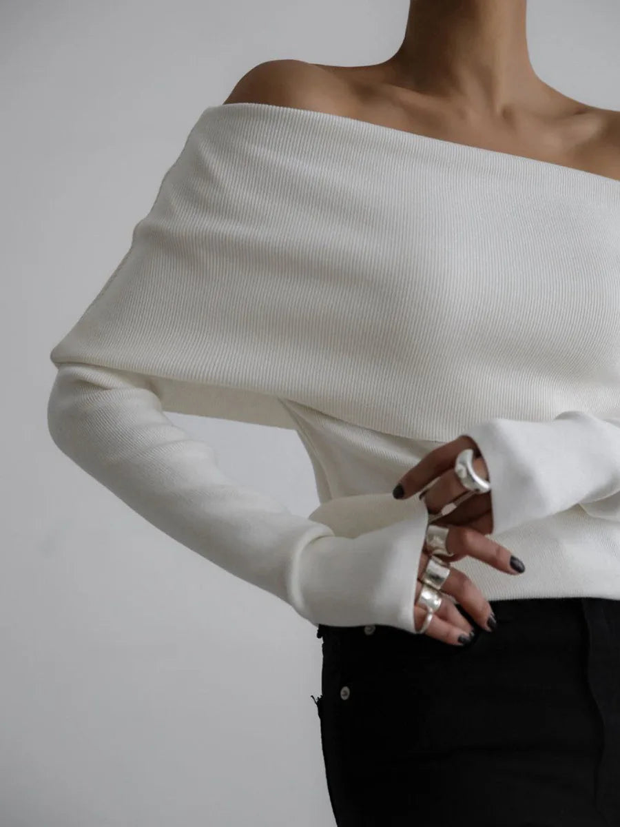 Eliza Foldover Neck Sweater