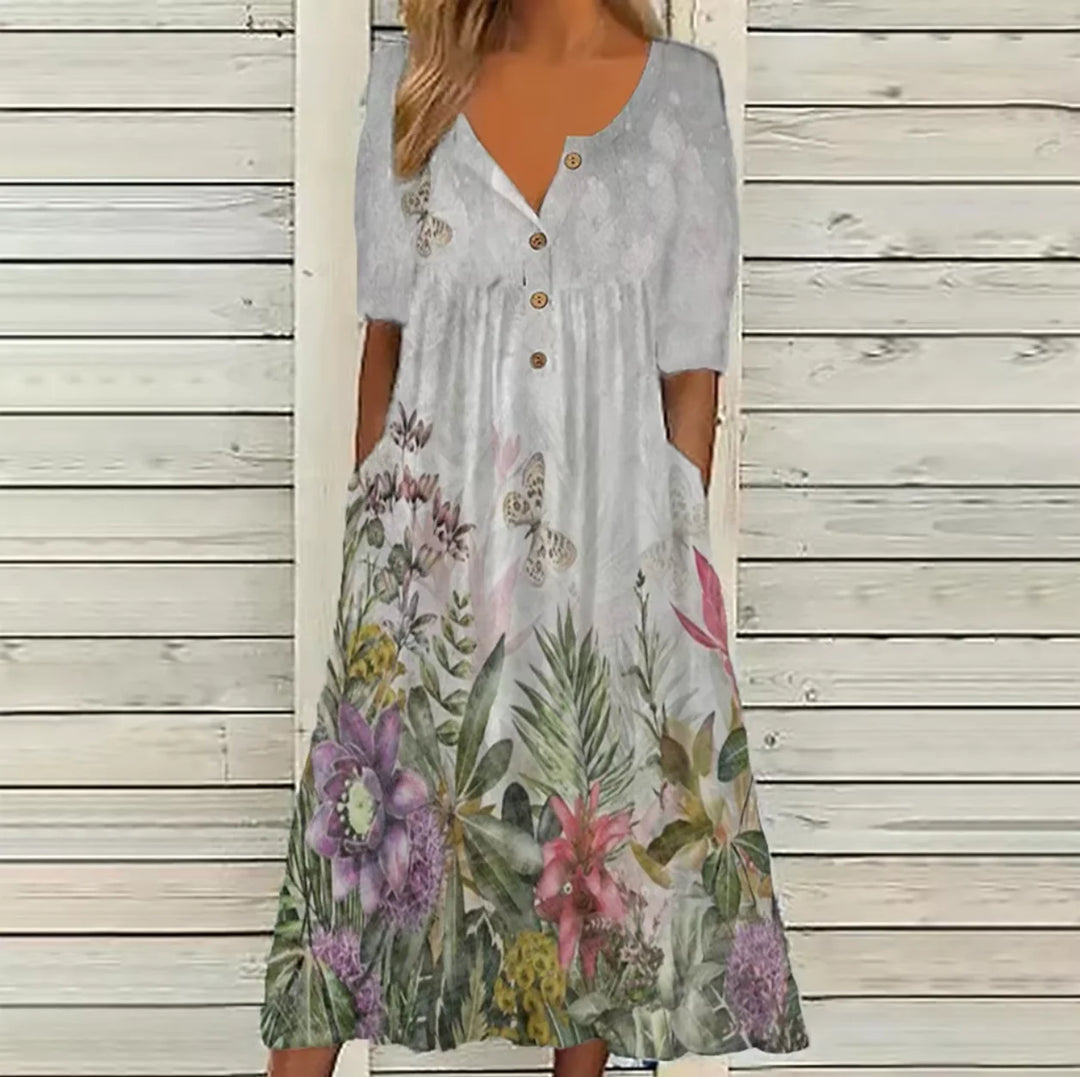 Julia Floral Print Maxi Dress