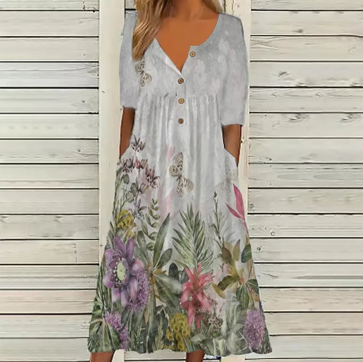 Julia Floral Print Maxi Dress