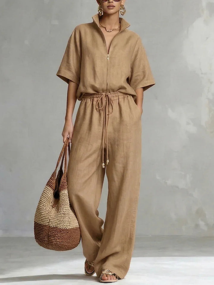Eliza Zip Front Trouser Matching Set