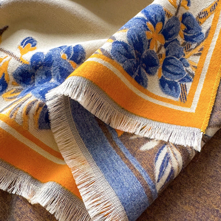 Elowen Warm Floral Cashmere Shawl