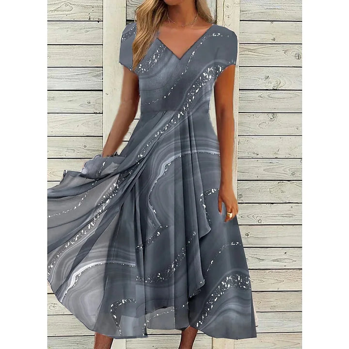 Jane Casual V Neck Midi Dress
