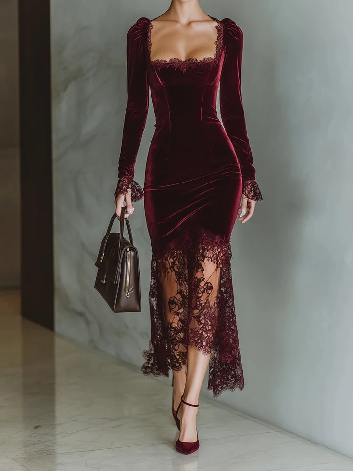Seraphina Velvet Lace Dress