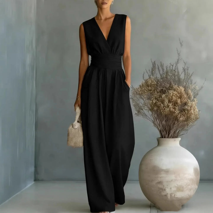 Lily Sleeveless V Neck Jumpsuit