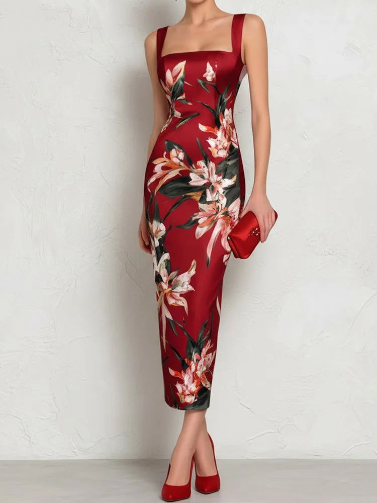 Yvette Elegant Floral Wedding Guest Dress