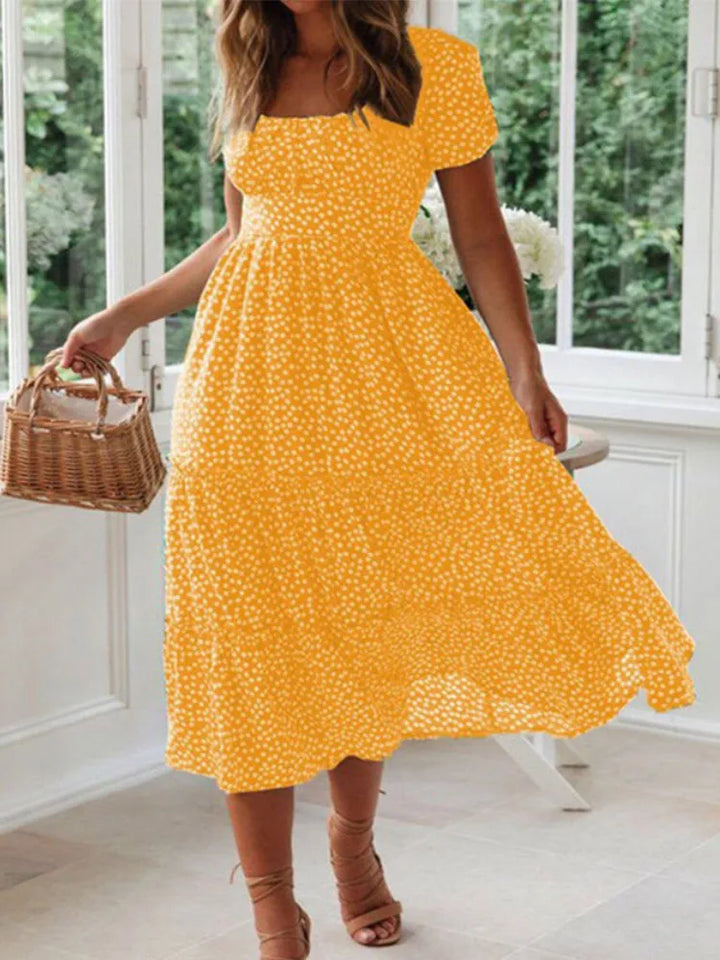 Cressida Floral Puff Sleeve Midi Dress