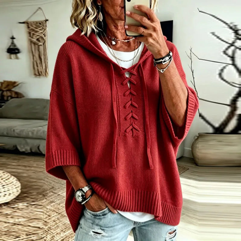 Cressida Lace Up Hooded Pullover