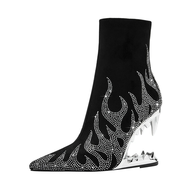 Maren Rhinestone Heel Boots