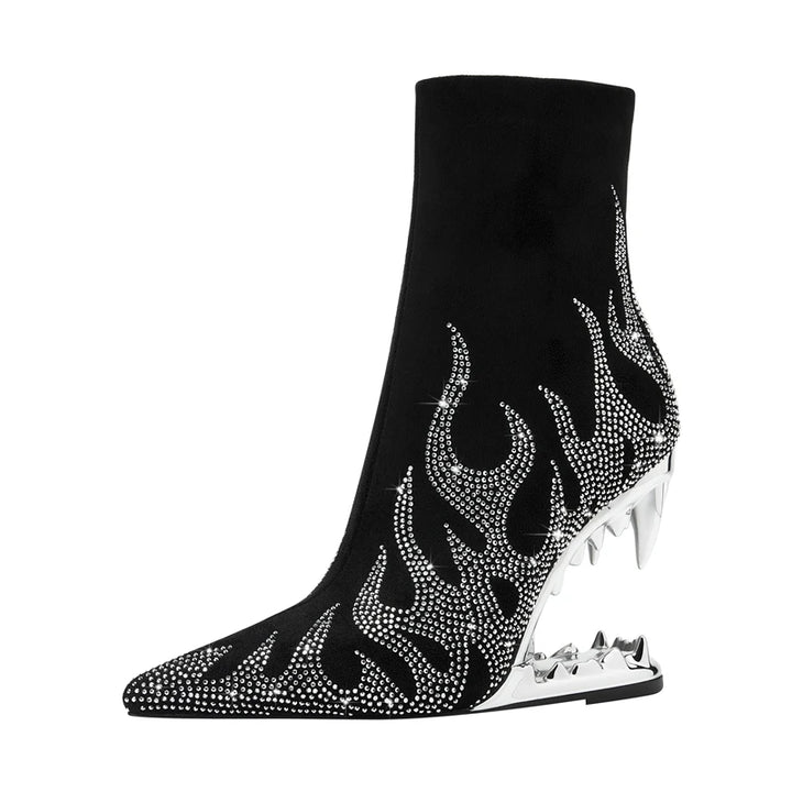 Maren Rhinestone Heel Boots