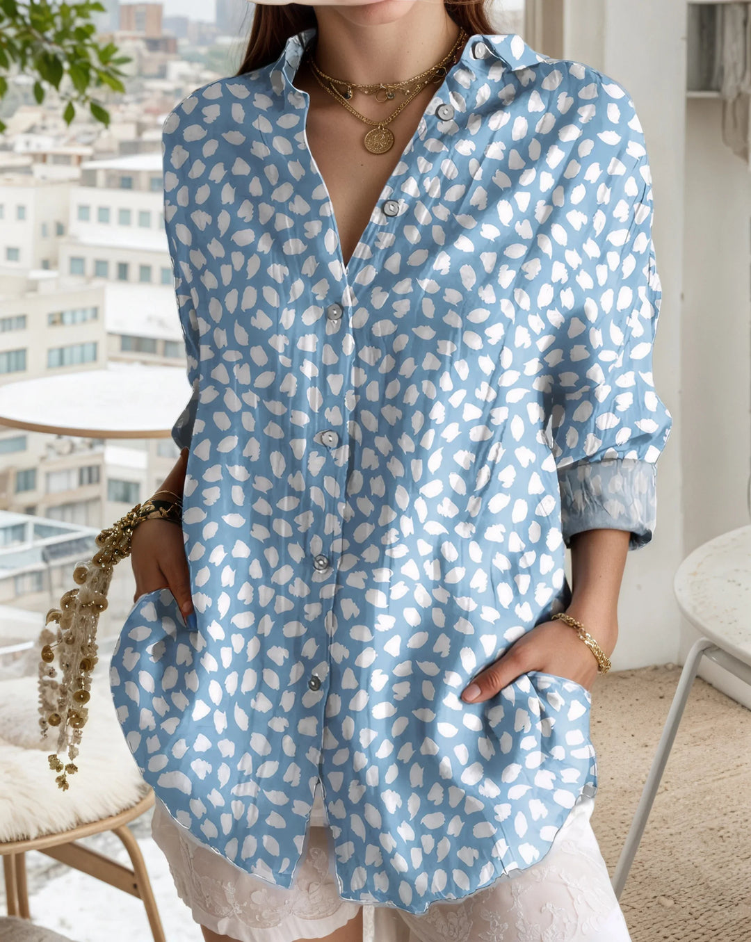 Genevieve V Neck Floral Blouse