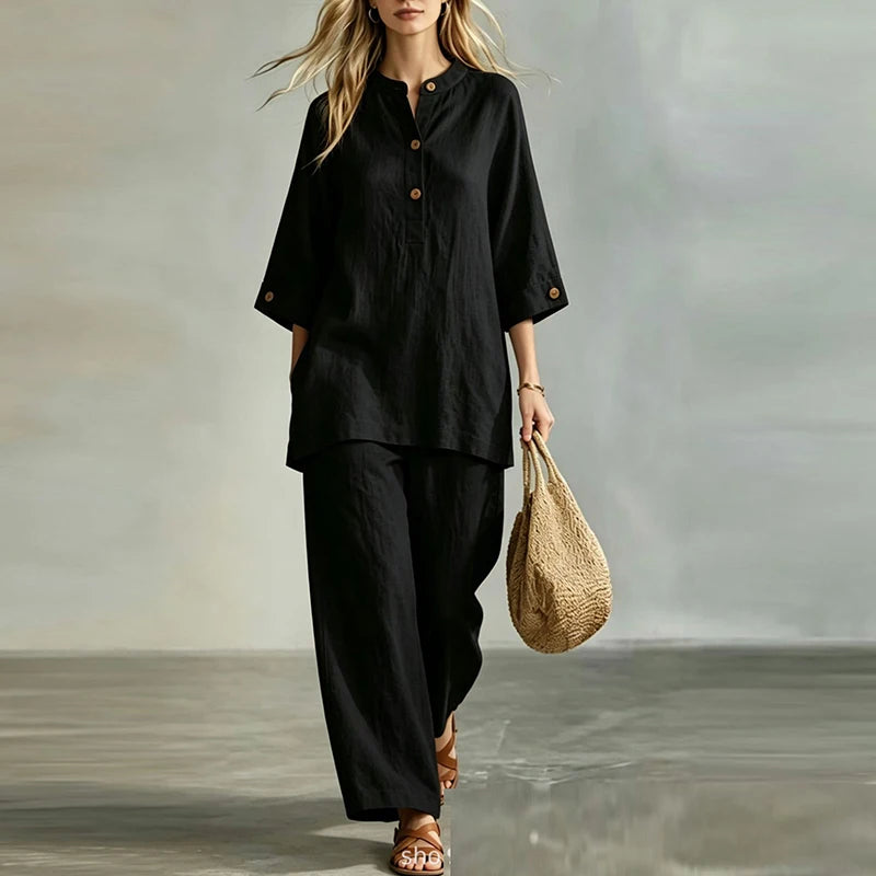 Eloise Casual Linen Matching Set