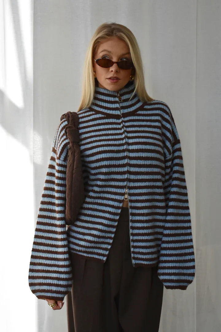 Elodie Ribbed Mock Neck Sweater