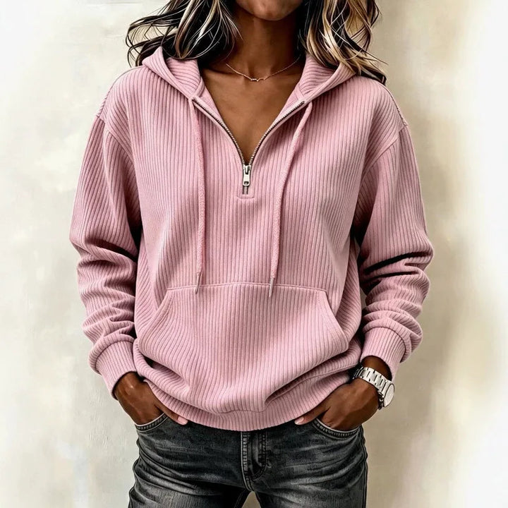 Moira Ribbed Hooded Sweatshirt