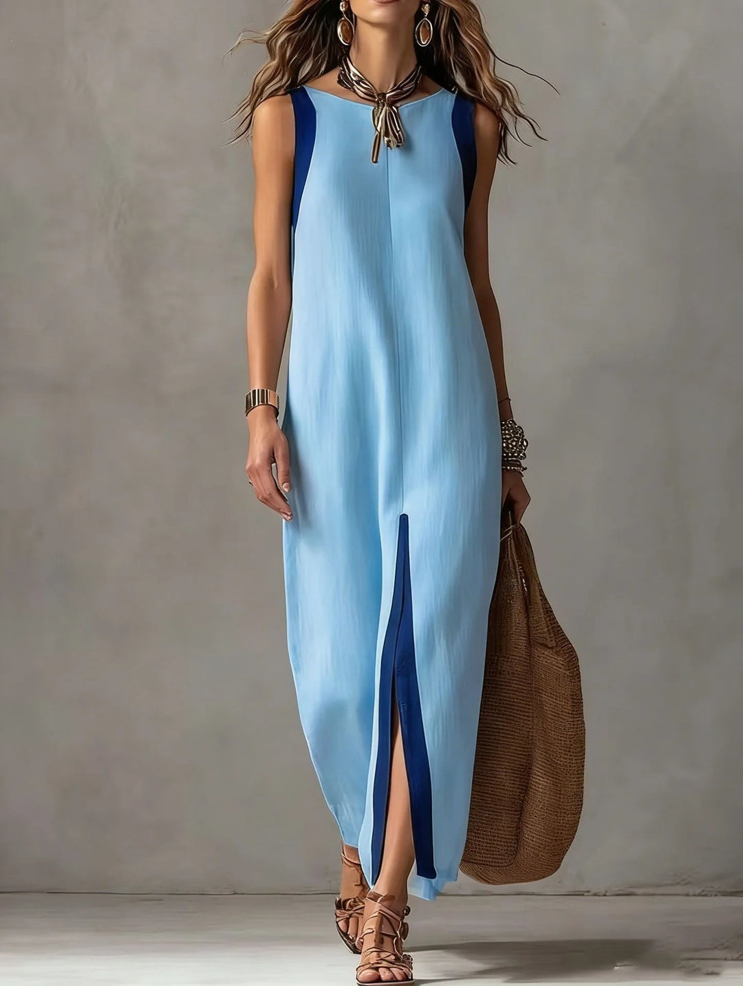 Amara Sleeveless Front Slit Maxi Dress