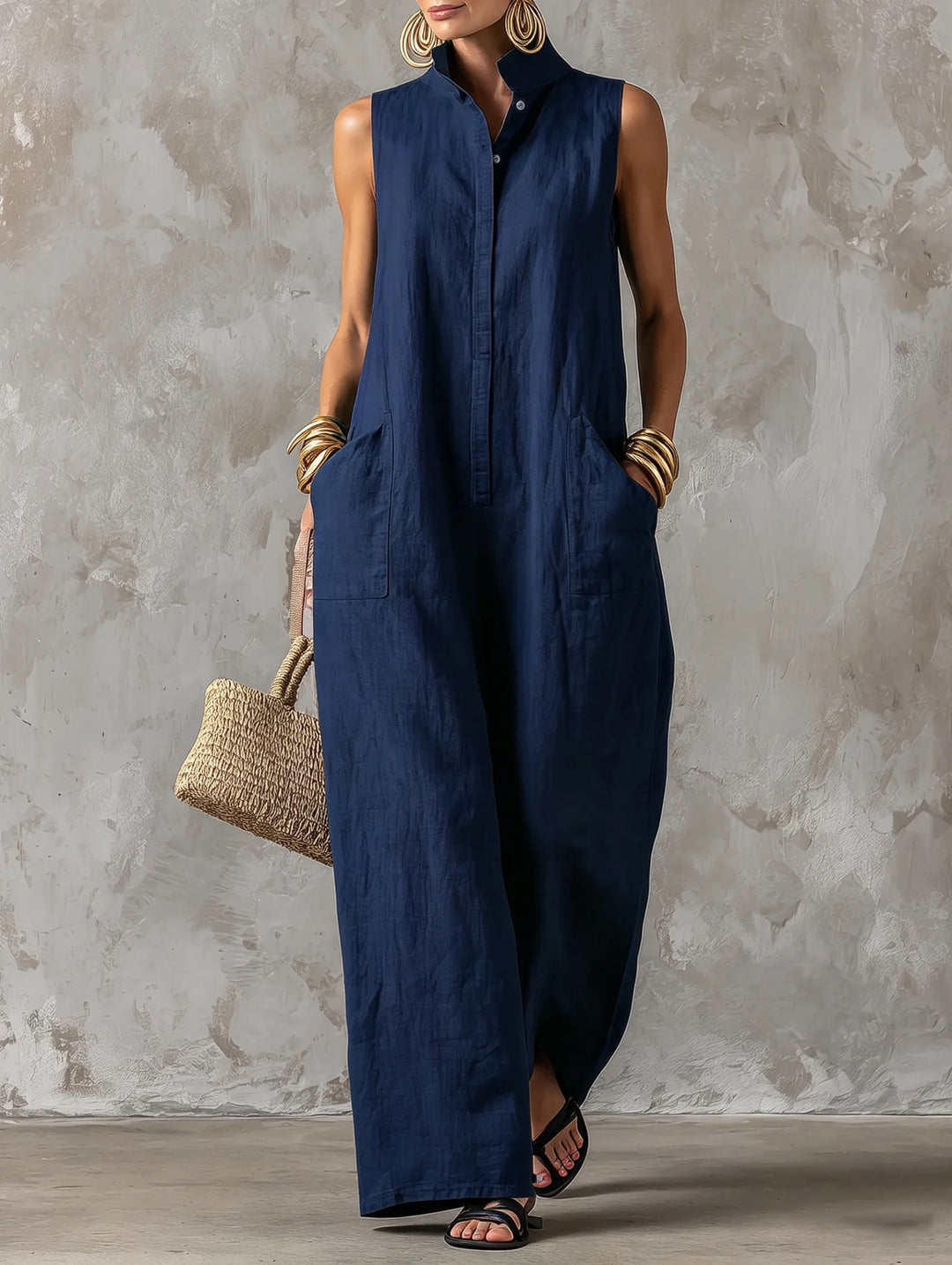Presley Effortless Stand Collar Jumpsuit