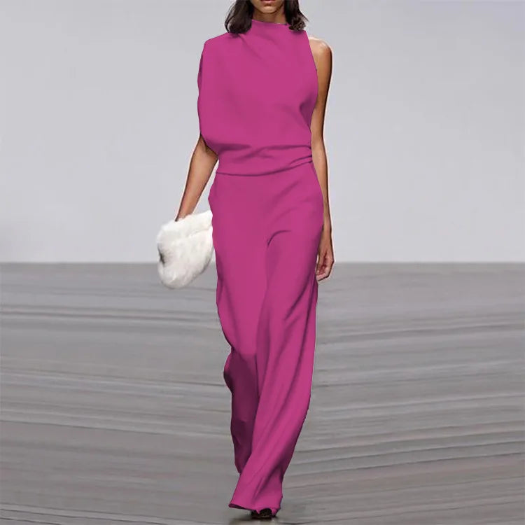 Valentina Draped One-Shoulder Jumpsuit