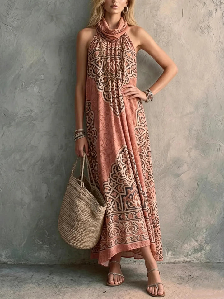 Sahara Bohemian Halter Maxi Dress
