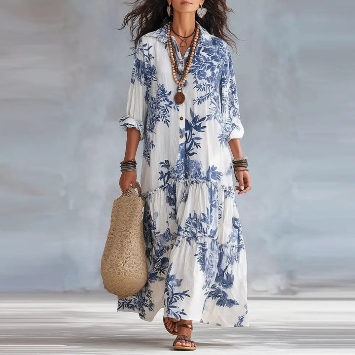 Delphine Floral Shirt Maxi Dress