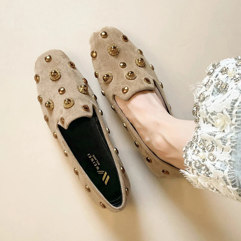 Reese Studded Suede Loafers