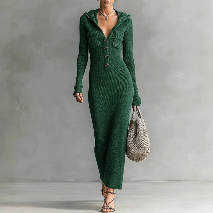 Emmeline Hooded Knit Maxi Dress