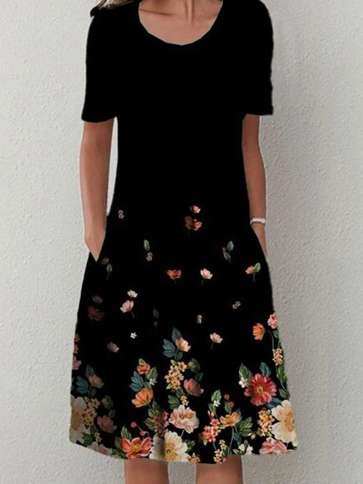 Felicity Floral Short Sleeve Midi Dress