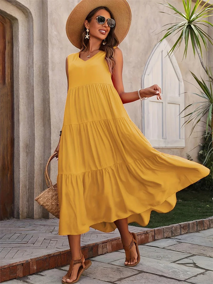 Rosalie Sleeveless Tiered Maxi Dress