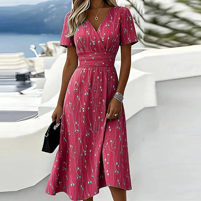 Krystal Printed A Line Midi Dress