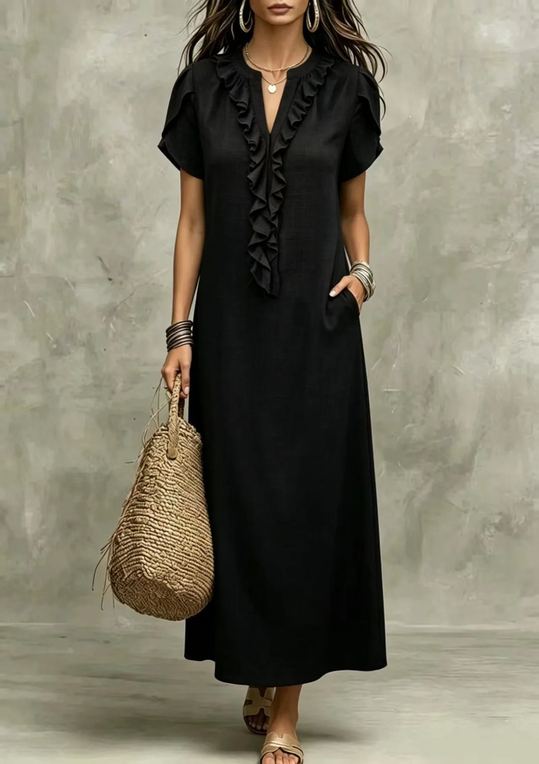 Brenna Relaxed Ruffle Maxi Dress