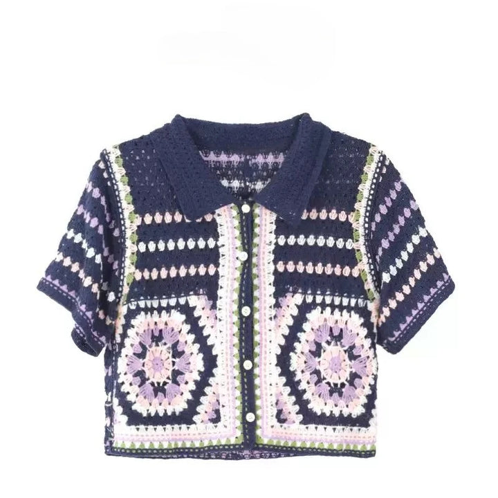 Daphne Crochet Knit Cardigan