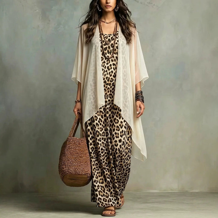 Isla Leopard Print Maxi Dress Set
