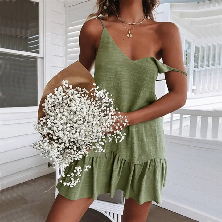 Riyana Linen Ruffle Dress