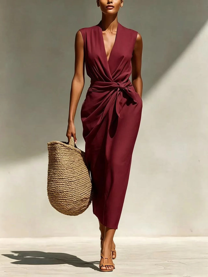 Adeline Front Twist Midi Dress