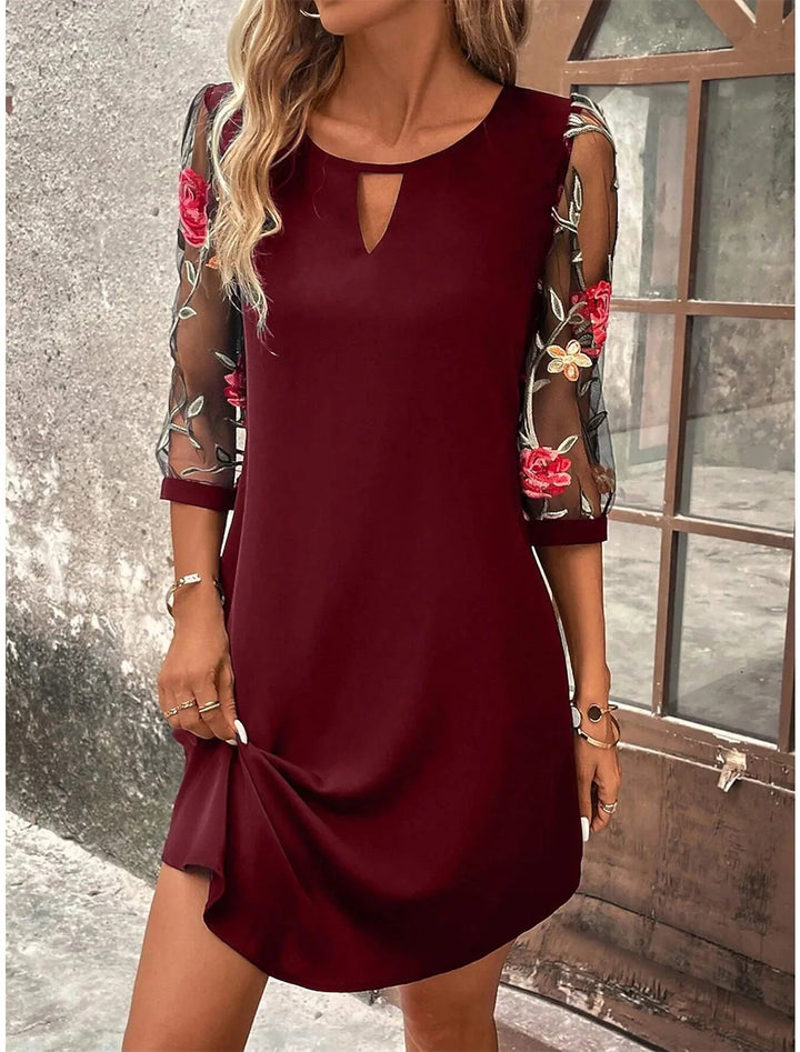 Elara Elegant Chic Floral Mini Dress