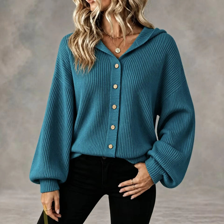 Elowen Button Front Hooded Cardigan