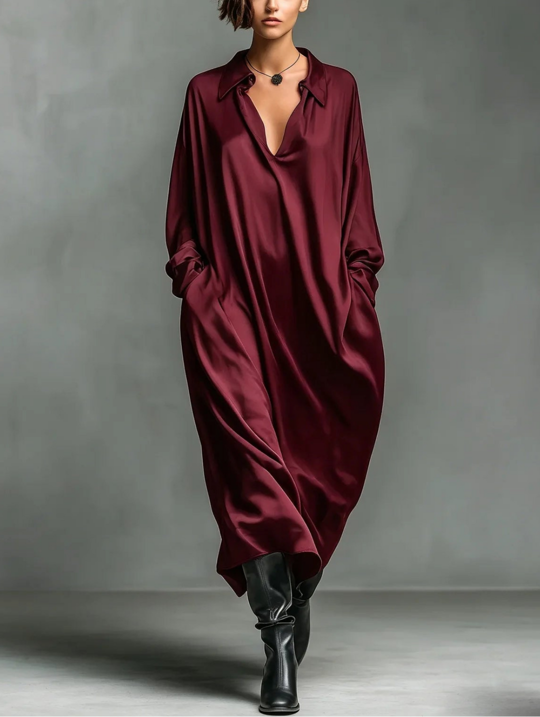 Annalise Soft Drape Long Sleeve Maxi Dress
