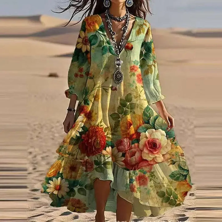Avaline Boho Floral Maxi Dress