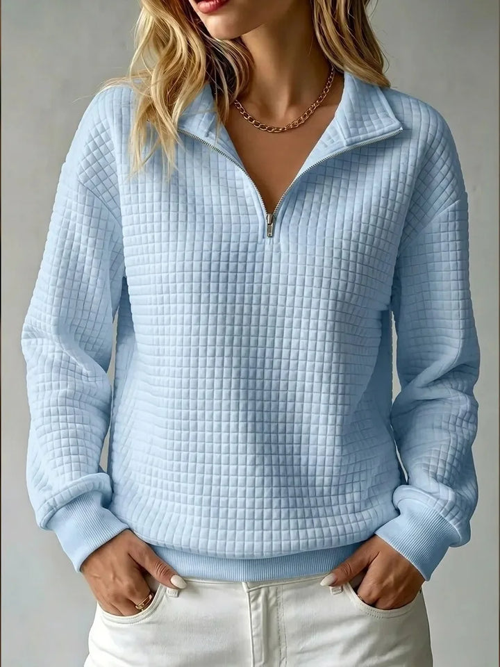 Ainsley Waffle Half Zip Sweater