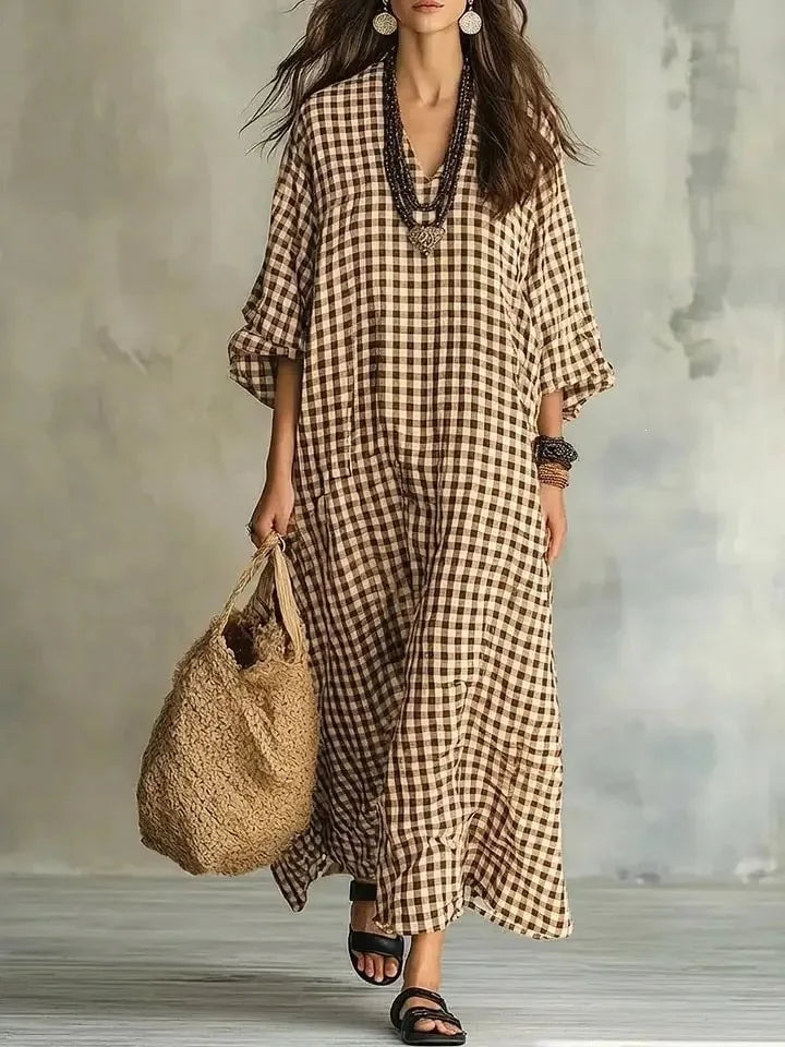 Marlowe Relaxed Plaid Maxi Dress