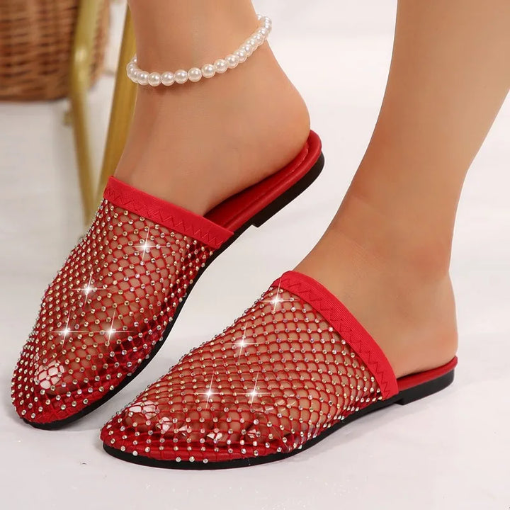 Aurora Crystal Flat Slides