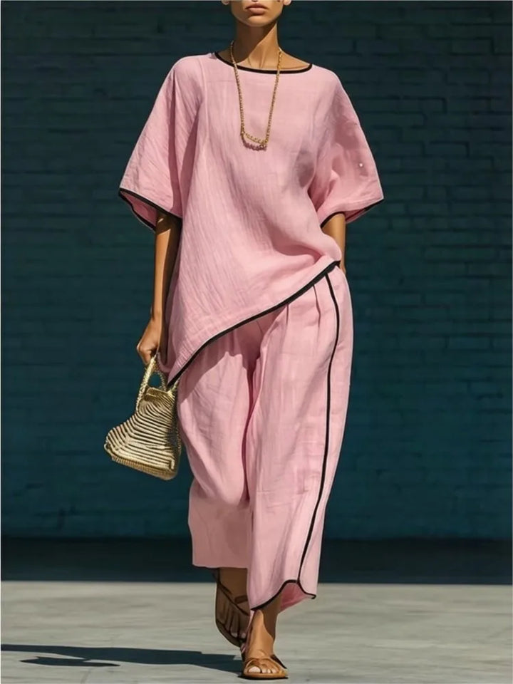 Anila Linen Cropped Pant Set