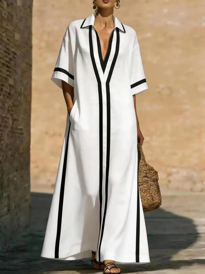 Victoria V Neck Shirt Long Dress