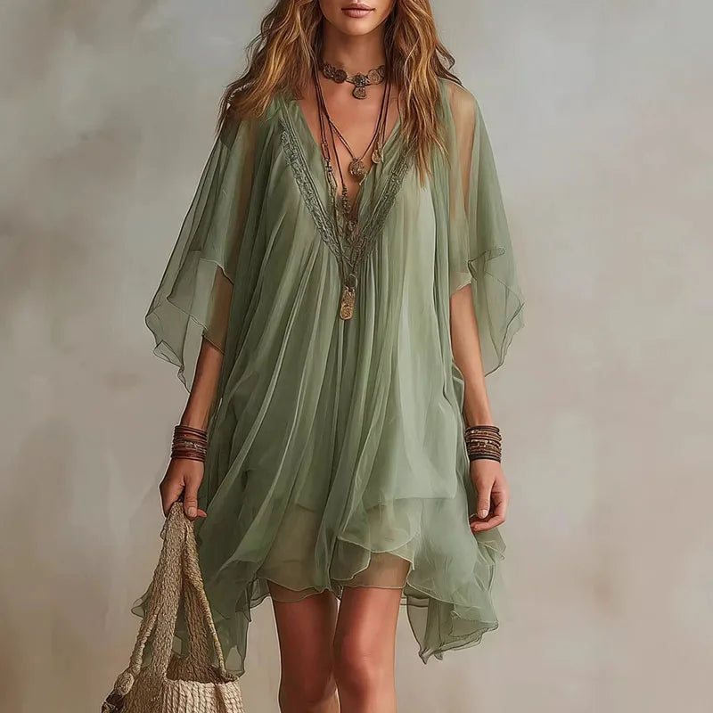 Selene Lace Trim Mini Dress